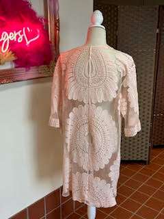 Soft pink embroidered Cover up