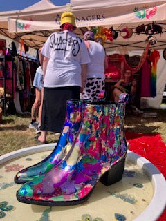 Rainbow Metallic Ankle Cowboy boots