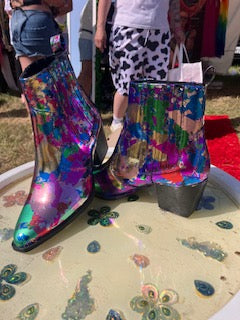 Rainbow Metallic Ankle Cowboy boots