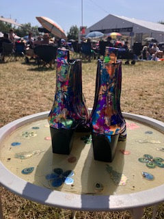 Rainbow Metallic Ankle Cowboy boots