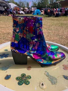 Rainbow Metallic Ankle Cowboy boots