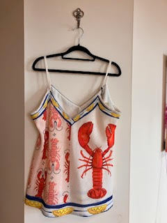 2 piece Linen mix Seafood Short Set Large
