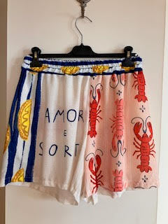 2 piece Linen mix Seafood Short Set Large