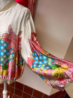 Silky Bomber Jacket with Funky Print - Medium/Large