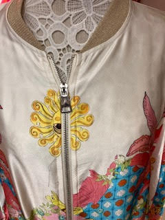 Silky Bomber Jacket with Funky Print - Medium/Large