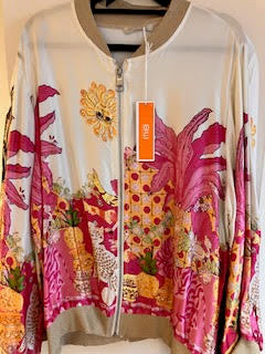 Silky Bomber Jacket with Funky Print - Medium/Large
