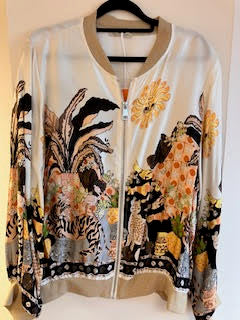 Silky Bomber Jacket with Funky Print - Medium/Large