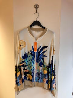 Silky Bomber Jacket with Funky Print - Medium/Large