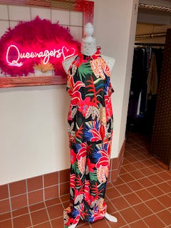 2 piece dark tropical trouser set