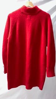 River Island oversized Red Chunky Turtleneck Longline Jumper