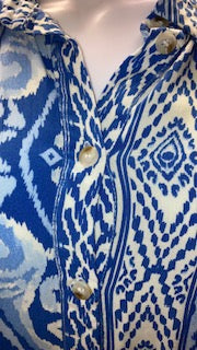 Blue white Long sleeved summer dress