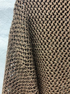 Brown & White Loose Knit Jumper - Medium