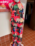 2 piece dark tropical trouser set