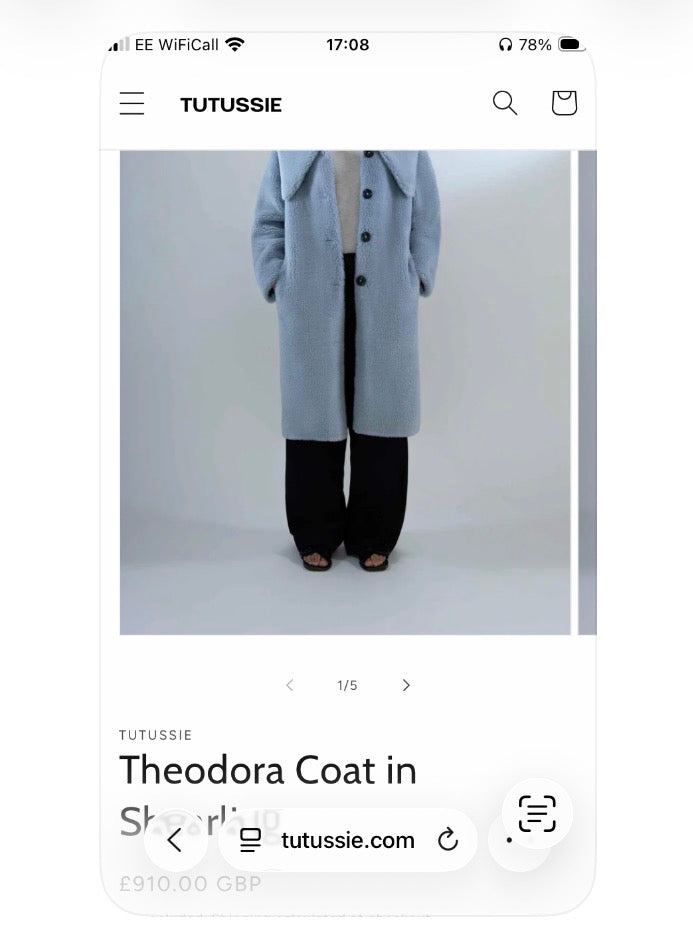 Tutussie Theodora Coat in Shearling