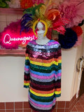 Rainbow sequin Mini Dress