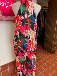 2 piece dark tropical trouser set