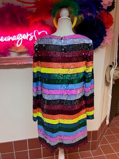 Rainbow sequin Mini Dress