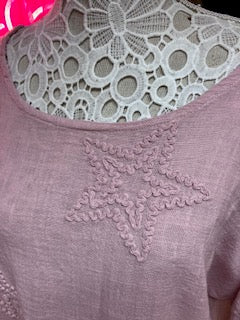 Lining Blouse with Star Detail to Front Large