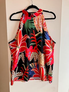 2 piece dark tropical trouser set