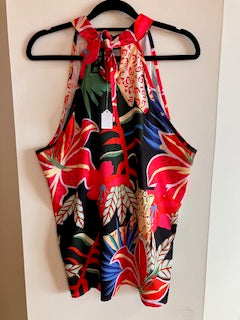 2 piece dark tropical trouser set