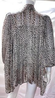 Oversized Pussy Bow Leopard Print Blouse Size 18