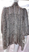 Oversized Pussy Bow Leopard Print Blouse Size 18