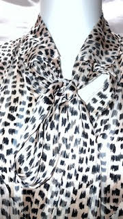 Oversized Pussy Bow Leopard Print Blouse Size 18