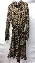 Boohoo Midi Leopard Print Dress Size 16