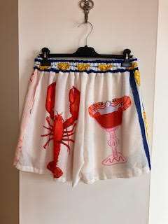 2 piece Linen mix Seafood Short Set Large