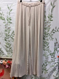 Pleated Elasticated Waist Palazzo Trousers