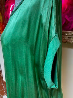 Green Oversized Silky Top Large