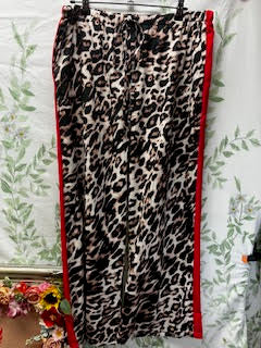 Leopard Print Wide Leg Trousers