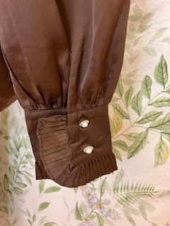 Jewelled Brown Silky Shirt