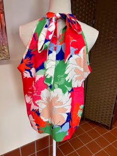 Bright and Bold Floral Print Top Large