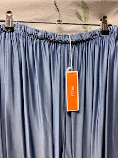 Blue Silky Wide Leg Trousers