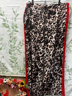 Leopard Print Wide Leg Trousers