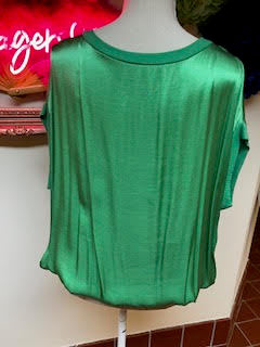 Green Oversized Silky Top Large