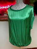 Green Oversized Silky Top Large